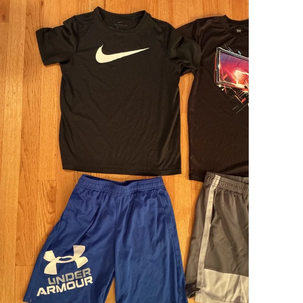 Nike Under Armour Boys Athletic Bundle Size L 10-12 Multicolor Excellent Lot 8pc - Picture 5 of 9